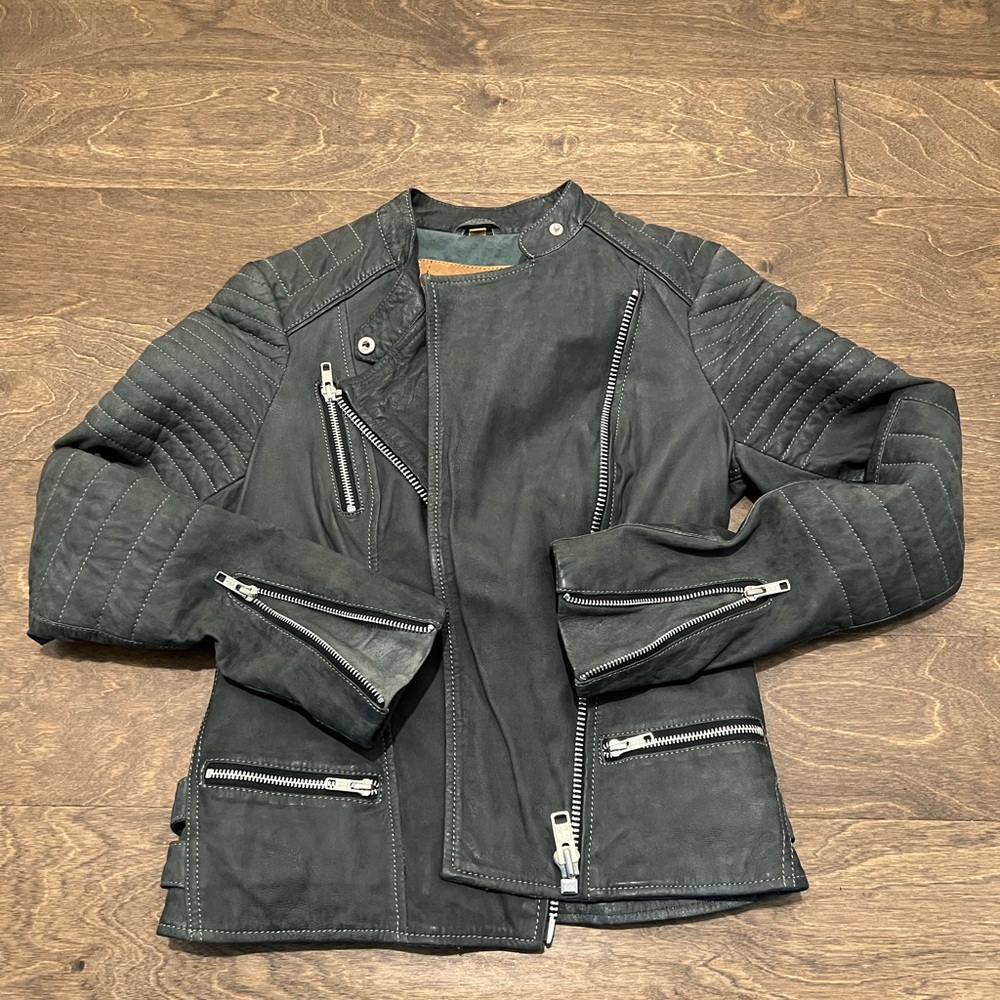 Goose craft leather jacket grey